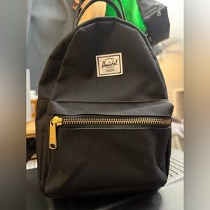 Herschel Supply Company Black Nova Mini Backpack with Gold Zipper